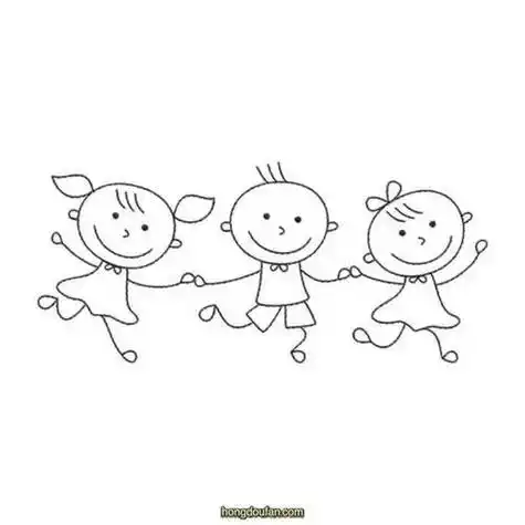 简笔画好朋友手拉手绘画步骤