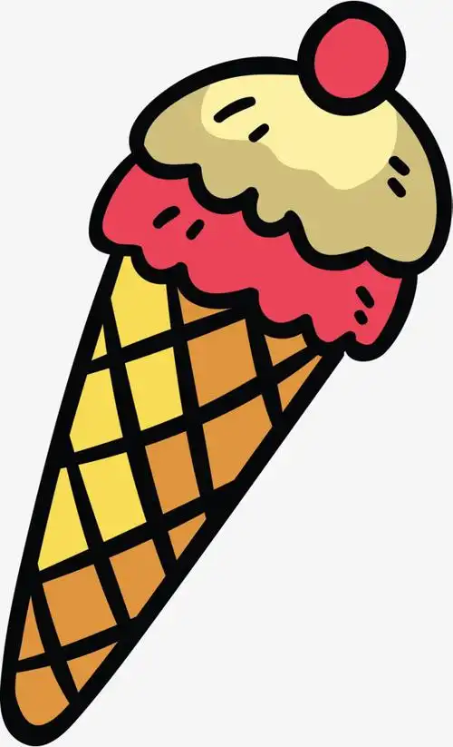 甜筒卡通冰淇淋矢量图下载