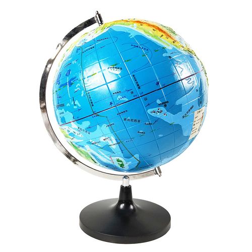 34004 立体地形地球仪 直径32cm 凹凸表面模型 初中地理教学仪器教具