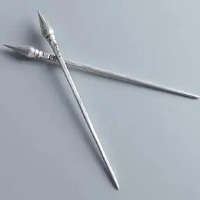 飞镖防身用发簪复古民族风发饰发钗苗银普洱茶针手工雕花饰品清代