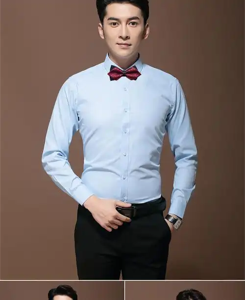 诺绱加绒保暖加厚冬季新郎衬衫伴郎团服装婚礼礼服兄弟装结婚白衬衣男