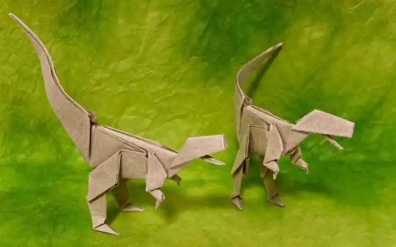 【origami kaaakun】迅猛龙折纸教程velociraptor how to fold