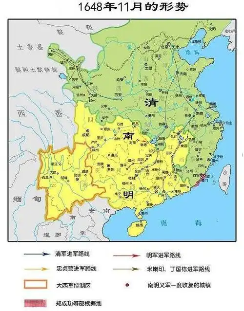 从地图上看南明王朝是怎样一步步走向灭亡的,看得令人心痛