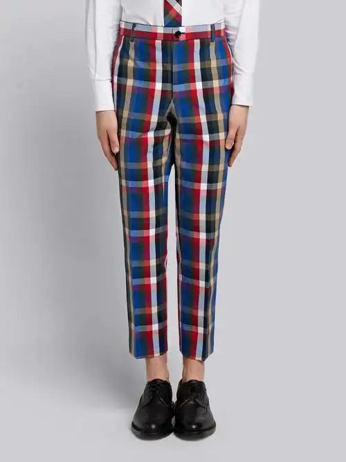 汤姆布朗尼 thom browne 苏格兰格纹西装料卡其裤
