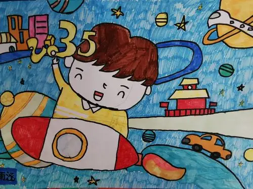 准格尔召小学组织开展"小蒙古马相约2035"主题绘画活动