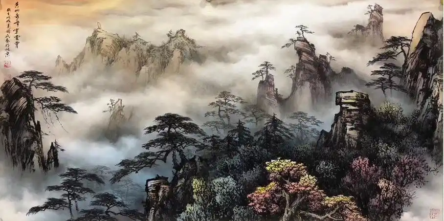 现代画家张国民山水画作品图片欣赏