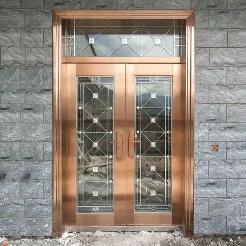 大门双开门农村304不锈钢门乡村家用门别墅大门防盗门不锈钢大门