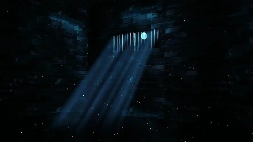 4k监狱牢房铁窗光线背景视频监狱牢房背景