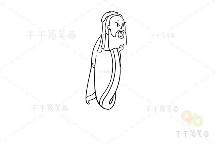 道家学派代表庄子简笔画
