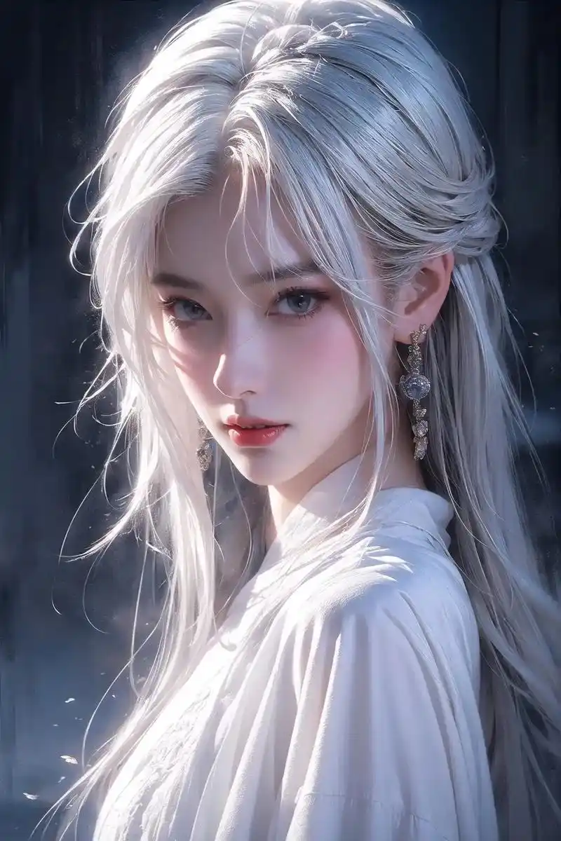 古风白发美女越来越美了!图一写实些,图四偏向midjourn - 抖音