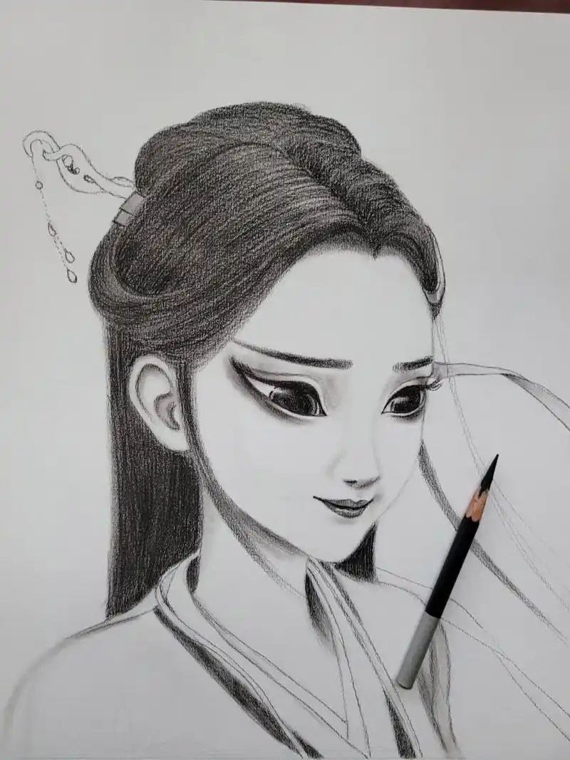 【白蛇缘起,素描手绘】青蛇劫起,白娘子 我以为可以