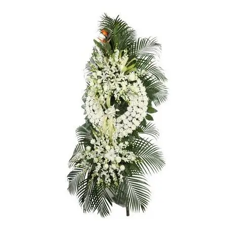 礼佳鲜花花圈(2)(白菊花)_花艺_一空网--一站式殡葬服务平台,提供墓地