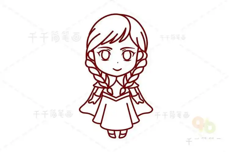 迪士尼安娜简笔画