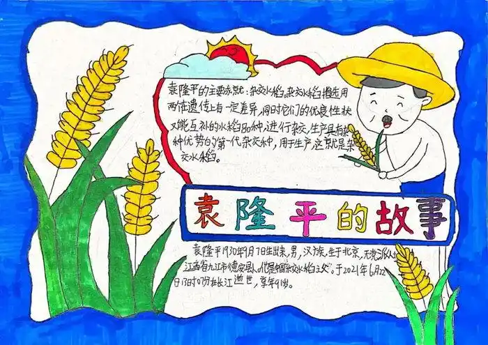 为国家富强而奋斗的杰出人物袁隆平手抄报