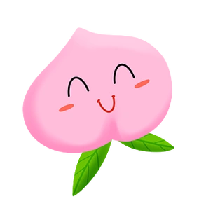 手绘卡通水果可爱笑脸桃子水蜜桃