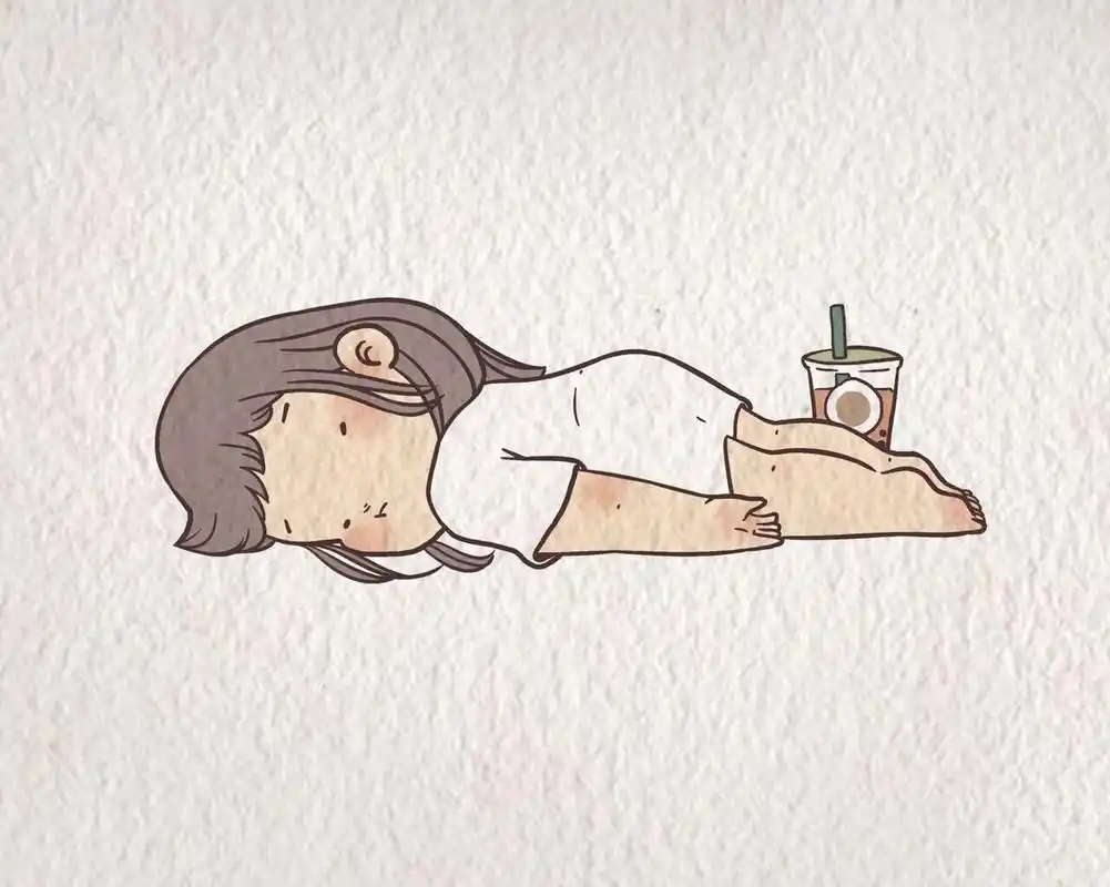 非常想躺平,非常想养老,非常的非常 人物插画躺着的容易画不准,大家