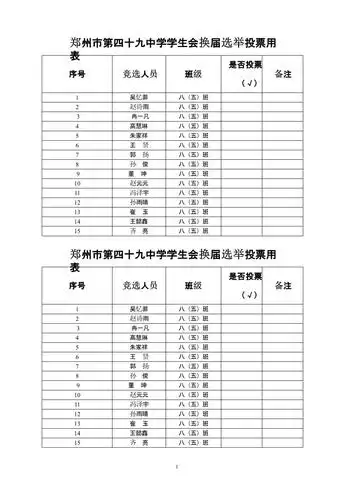 学生会换届选举投票用表.pptx 1页