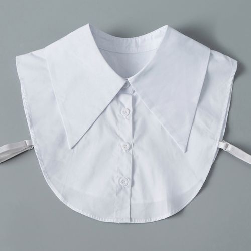 纯棉假领子女秋冬新品百搭装饰领韩版白色衬衫领大尖角个性假衣领