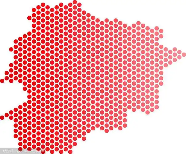 红色虚线的安道尔地图