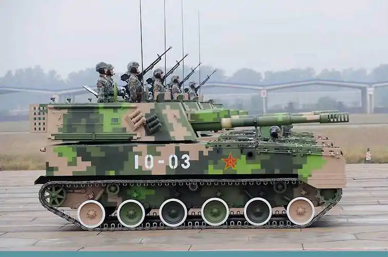 军旅情07式122自行榴弹炮模型合金战车坦克履带加榴炮火炮军事模型