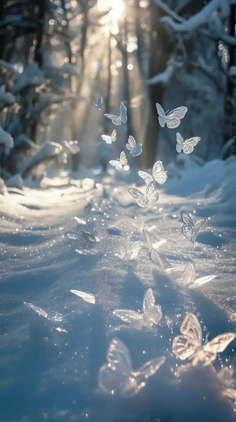 蝴蝶壁纸,2024蝴蝶元素.冰蝴蝶03|||#蝴蝶 #手机壁 - 抖音
