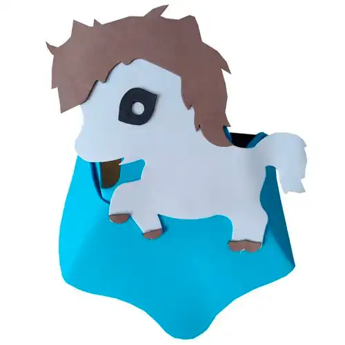 小马过河头饰动物头套斑马松鼠老牛帽子儿童聚会装饰帽子