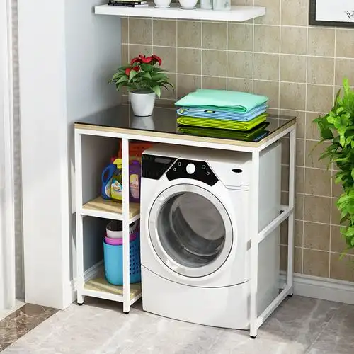 洗衣机置物架滚筒洗衣机架子落地阳台储物架卫生间架子浴室收纳架三维