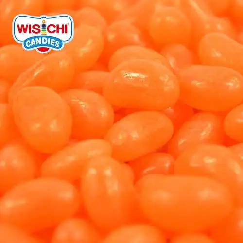 维思奇糖果 散装橙色香橙口味彩果豆啫喱豆 出口质量 清真认证