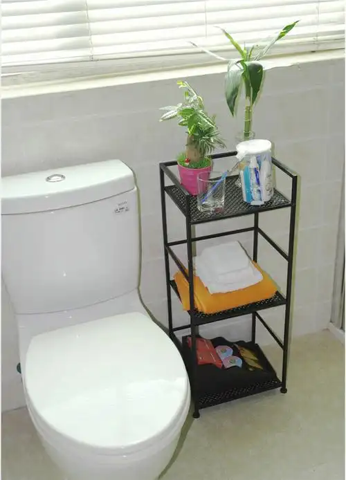 众升欧式铁艺浴室卫生间整理收纳置物架 落地多层防锈隔板置物架