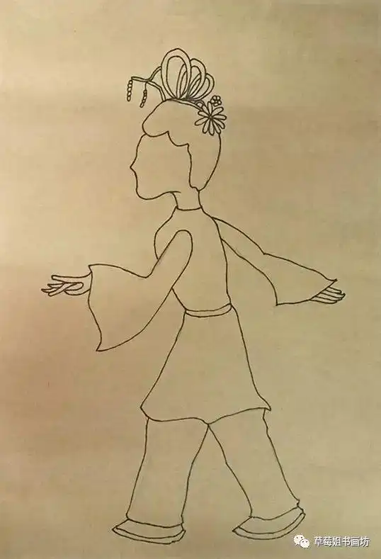 教程儿童创意线描画皮影人