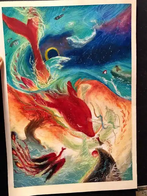 油画棒大鱼海棠中国风