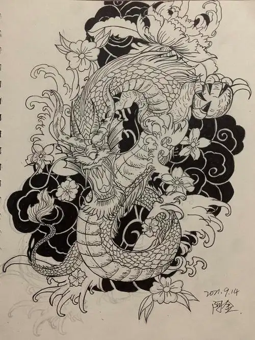 针管笔速写之龙|纯艺术|绘画|coco2908 - 原创作品 - 站酷 (zcool)