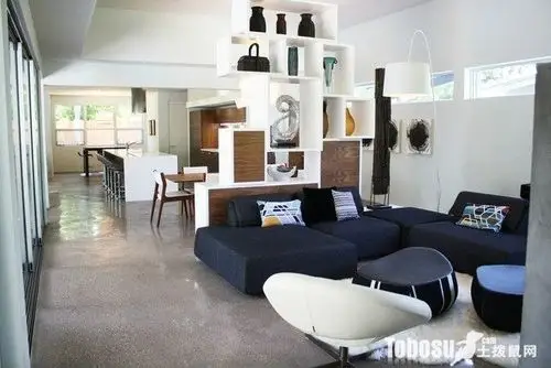 简约客厅隔断柜效果图—土拨鼠装饰设计门户