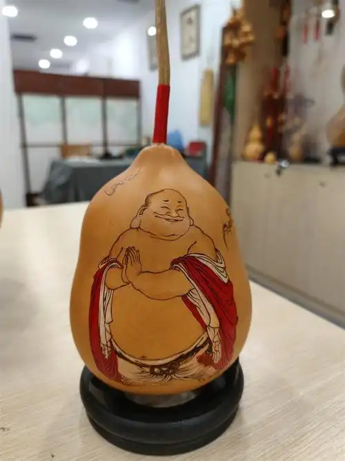 【手工葫芦烙画】弥勒佛_传统美术_美非遗-非物质文化遗产商城