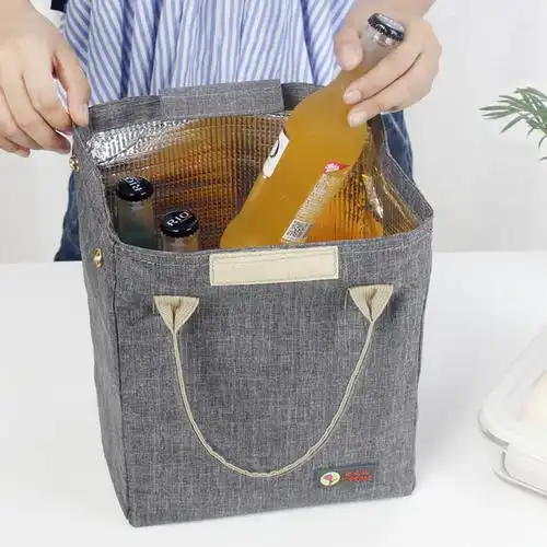 便当日式饭盒袋子手提袋大号牛津布包包保温加厚饭盒袋