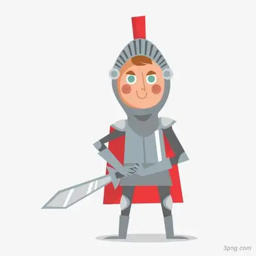 卡通古代士兵png素材透明免抠图片-卡通手绘