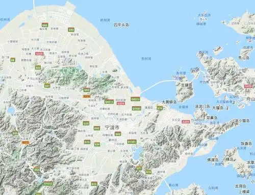 宁波市重点旅游景点分布图宁波地形地图