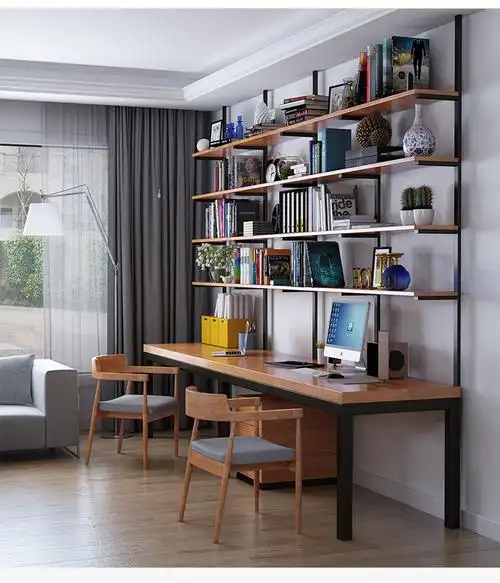 京选优品实木书桌隔板置物架组合套房创意写字电脑桌书房多功能桌京固