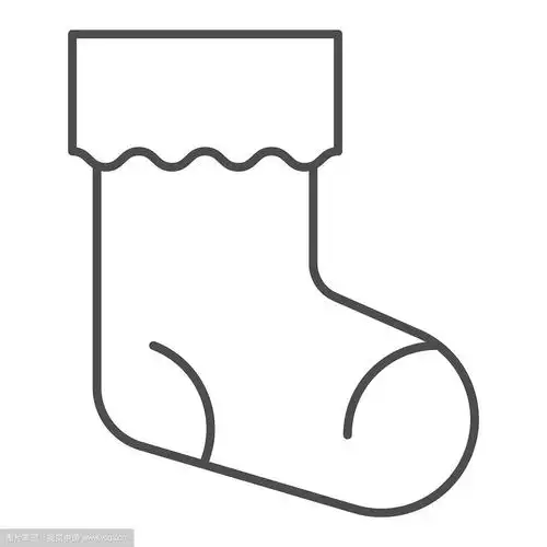 圣诞袜细线图标圣诞袜