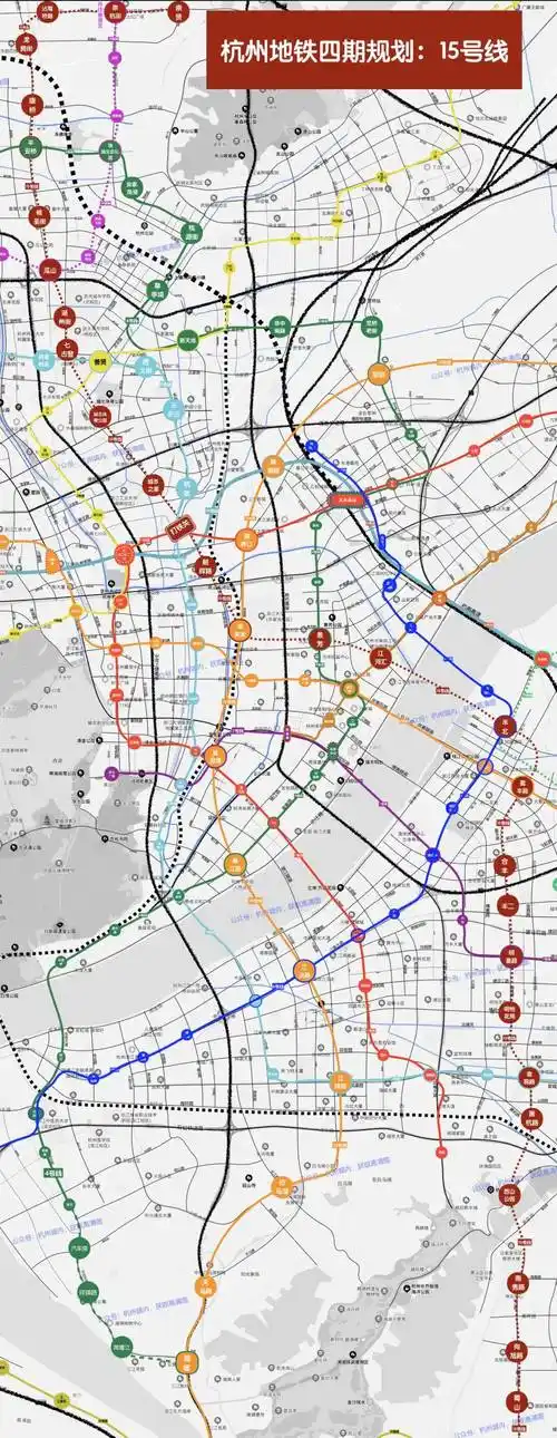 杭州地铁四期15号线站点选址(2022年12月) - 南北大动脉_建设_规划