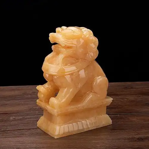 美帮汇玉玉狮子一对玉狮子摆件摆件装饰品