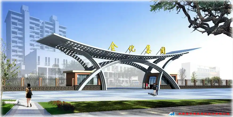 某工业厂区钢结构大门建筑设计方案图纸