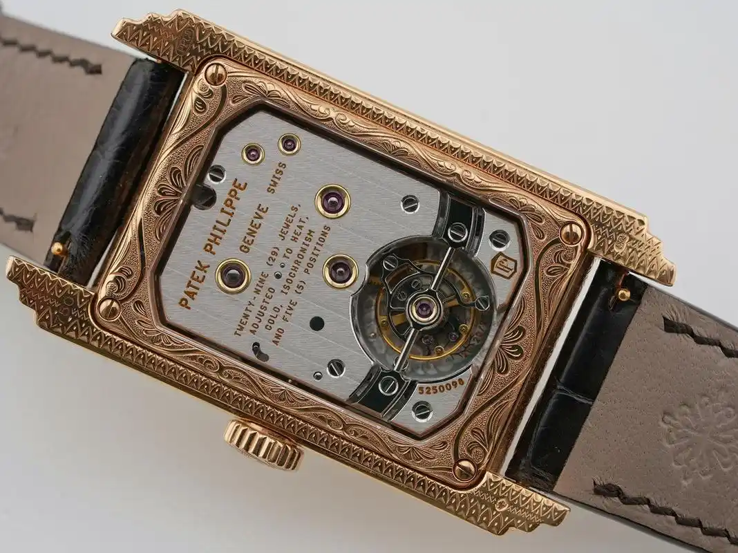 名表鉴赏#方形表的天花板! #百达翡丽#手工雕花方形陀飞轮ref.