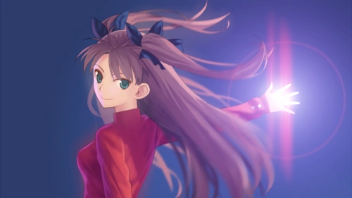 电脑高清壁纸裁剪远坂凛在圣杯战争中背负世家命运的双马尾少女