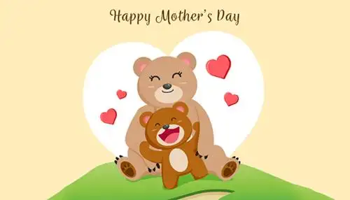 开心的熊母亲节背景矢量素材(eps/ai)