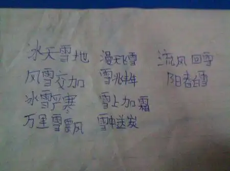 有关雪的十个四字词语