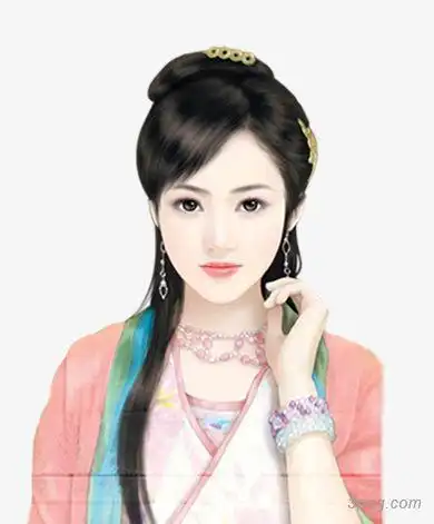 立绘古代美女高清矢量png素材透明免抠图片-动植人物