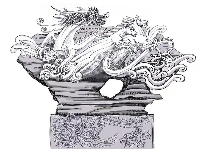 "龙马精神" 雕塑设计图