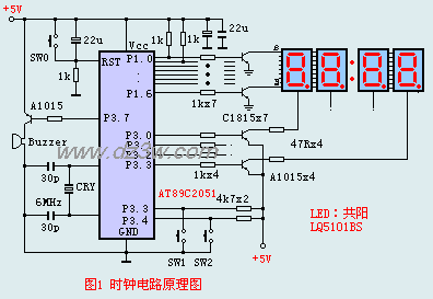 电路图 其他电路 > 时钟定时电路原理图   定时/计数器软件编程范例