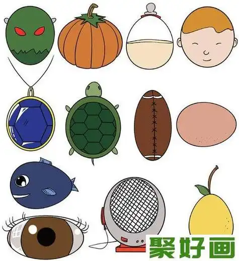 幼儿简笔画椭圆形